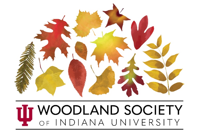 Woodland Society logo with fall leaves